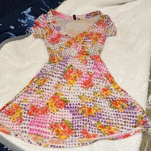 Free People Pink and Purple Floral Dress